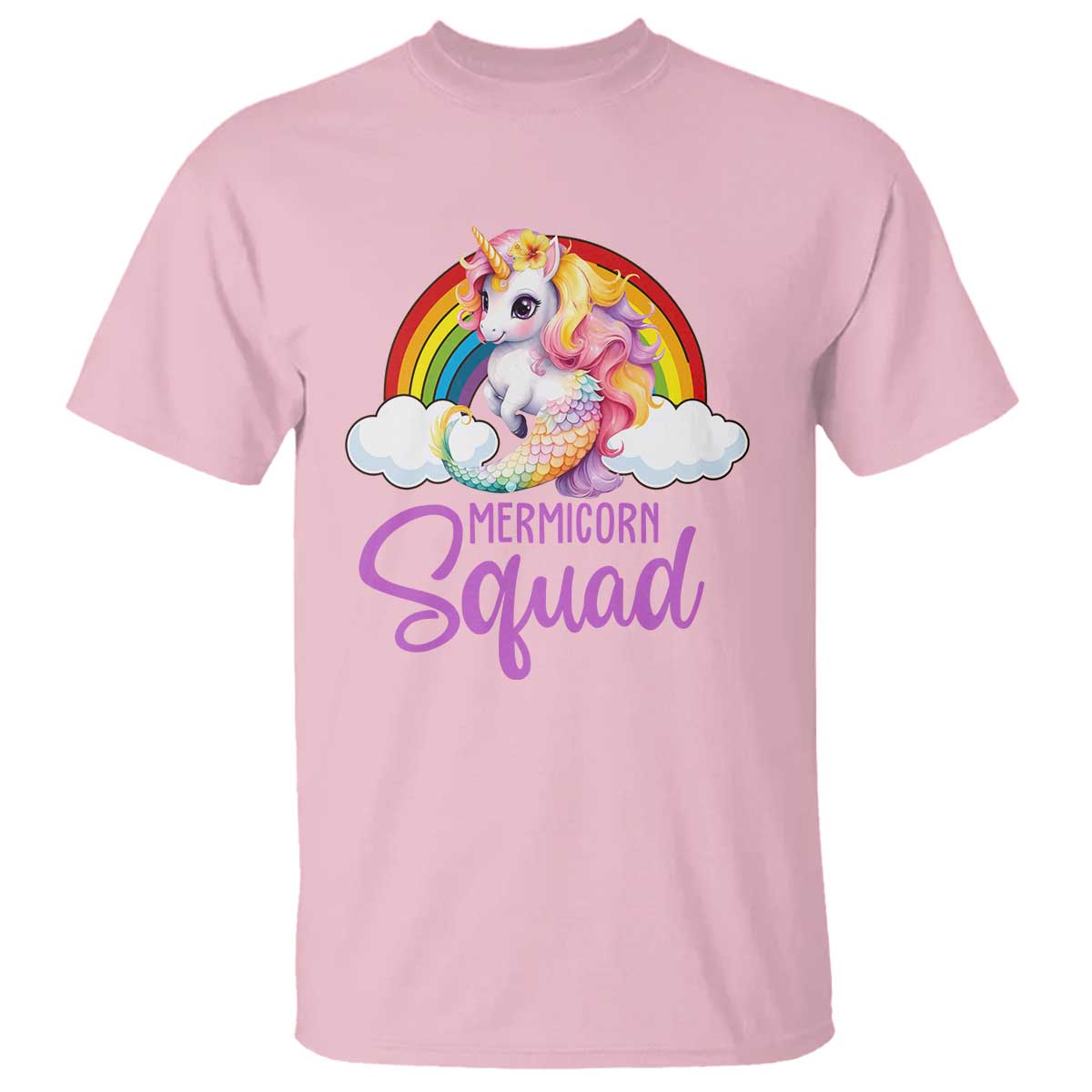 Mermicorn Squad T Shirt Mermaids Unicorns Birthday Party Rainbow - Wonder Print Shop