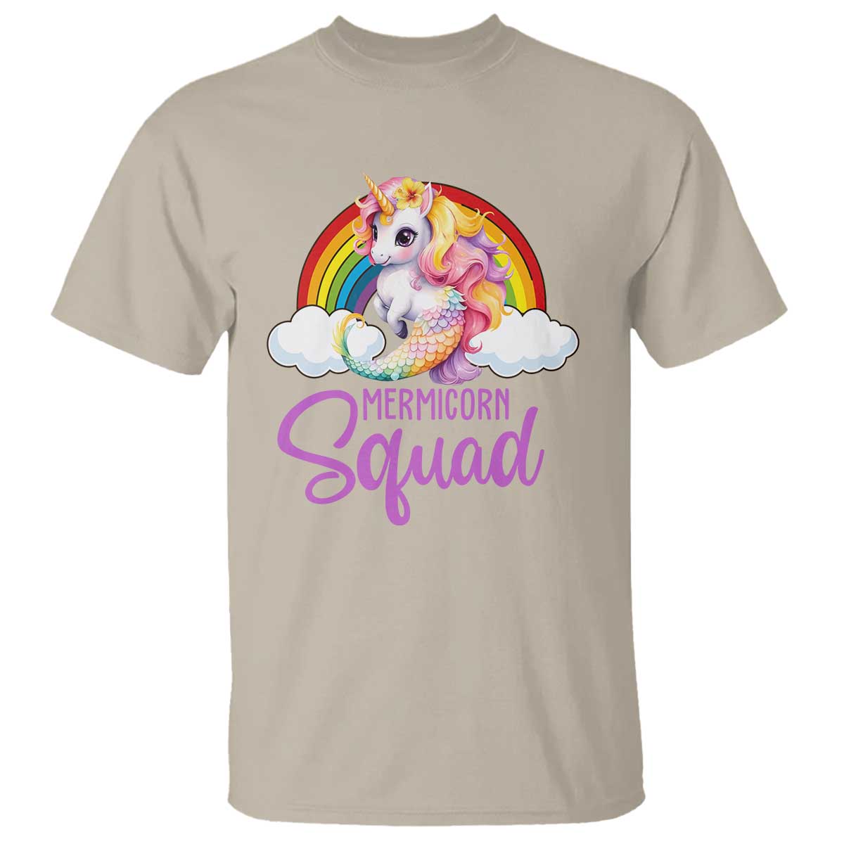 Mermicorn Squad T Shirt Mermaids Unicorns Birthday Party Rainbow - Wonder Print Shop