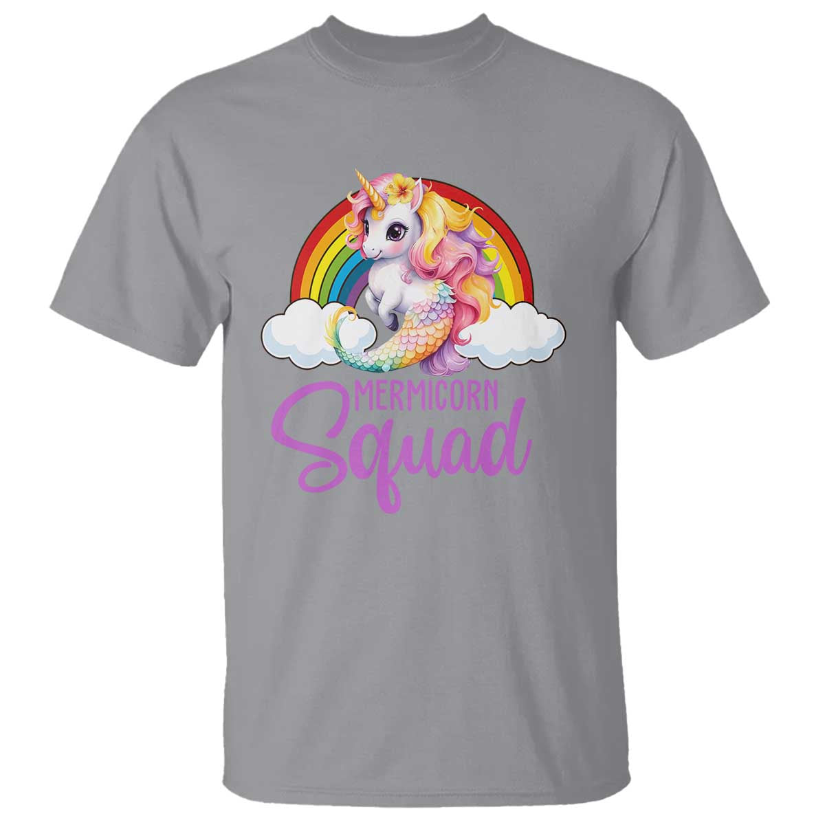 Mermicorn Squad T Shirt Mermaids Unicorns Birthday Party Rainbow - Wonder Print Shop