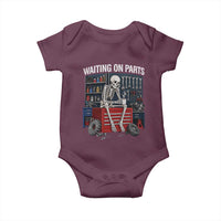 Waiting On Parts Funny Mechanic Baby Onesie Funny Skeleton Auto Repair Life