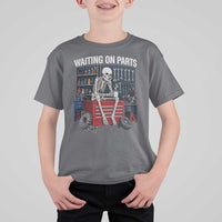 Waiting On Parts Funny Mechanic T Shirt For Kid Funny Skeleton Auto Repair Life