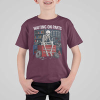 Waiting On Parts Funny Mechanic T Shirt For Kid Funny Skeleton Auto Repair Life