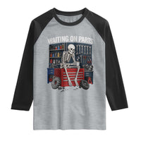 Waiting On Parts Funny Mechanic Raglan Shirt Funny Skeleton Auto Repair Life