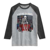 Waiting On Parts Funny Mechanic Raglan Shirt Funny Skeleton Auto Repair Life