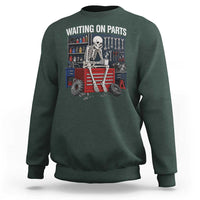 Waiting On Parts Funny Mechanic Sweatshirt Funny Skeleton Auto Repair Life
