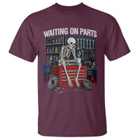 Waiting On Parts Funny Mechanic T Shirt Funny Skeleton Auto Repair Life