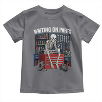 Waiting On Parts Funny Mechanic Toddler T Shirt Funny Skeleton Auto Repair Life