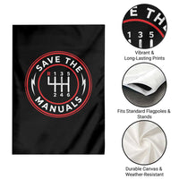 Save The Manuals Gear Shift Car Lover Garden Flag