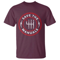 Save The Manuals Gear Shift Car Lover T Shirt