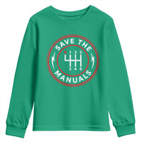 Save The Manuals Gear Shift Car Lover Youth Sweatshirt