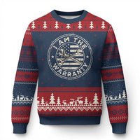 I Am The Warranty Funny Mechanic Ugly Christmas Sweater Race Car Parts Repair Guy Vintage American Flag
