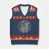 I Am The Warranty Funny Mechanic V-Neck Knit Sweater Vest Race Car Parts Repair Guy Vintage American Flag
