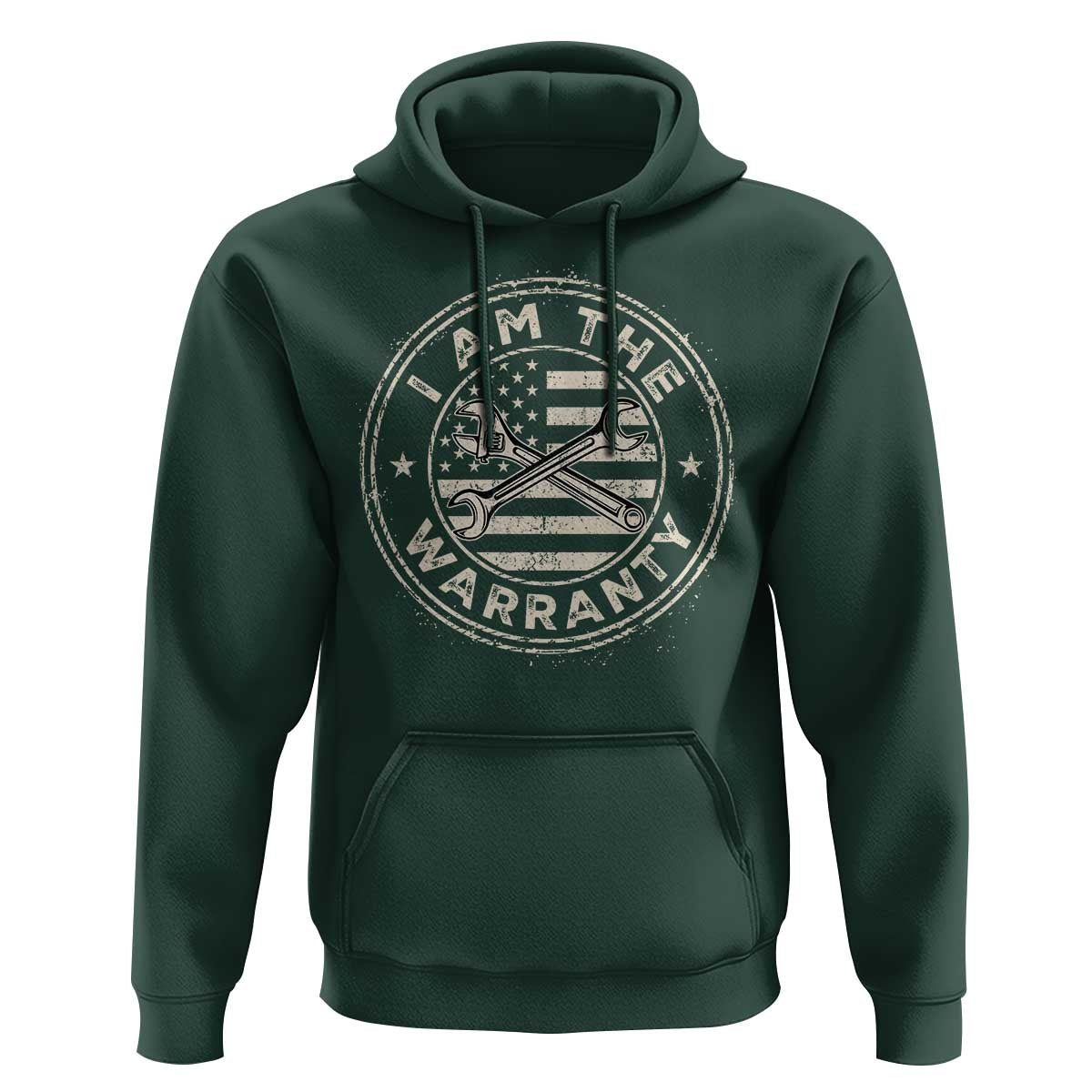 I Am The Warranty Funny Mechanic Hoodie Race Car Parts Repair Guy Vintage American Flag