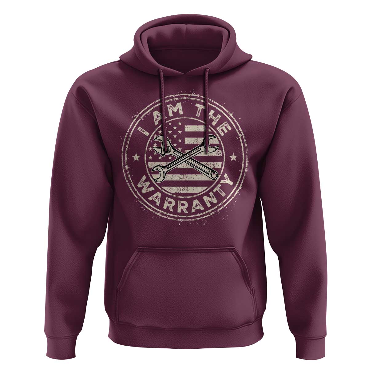 I Am The Warranty Funny Mechanic Hoodie Race Car Parts Repair Guy Vintage American Flag