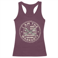 I Am The Warranty Funny Mechanic Racerback Tank Top Race Car Parts Repair Guy Vintage American Flag