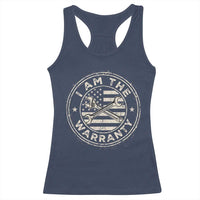 I Am The Warranty Funny Mechanic Racerback Tank Top Race Car Parts Repair Guy Vintage American Flag