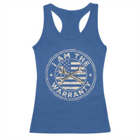 I Am The Warranty Funny Mechanic Racerback Tank Top Race Car Parts Repair Guy Vintage American Flag