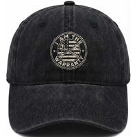 I Am The Warranty Funny Mechanic Washed Cotton Baseball Cap Race Car Parts Repair Guy Vintage American Flag