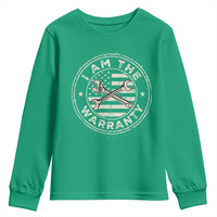 I Am The Warranty Funny Mechanic Youth Sweatshirt Race Car Parts Repair Guy Vintage American Flag