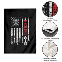 Mechanic American Flag Vintage Skull Auto Repair Handyman Garden Flag