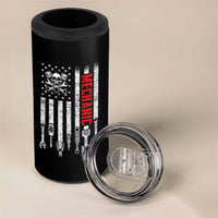 Mechanic American Flag Vintage Skull Auto Repair Handyman 4 in 1 Can Cooler Tumbler