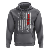 Mechanic American Flag Vintage Skull Auto Repair Handyman Hoodie