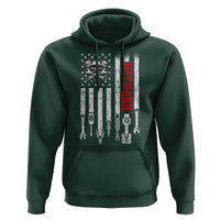 Mechanic American Flag Vintage Skull Auto Repair Handyman Hoodie