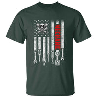 Mechanic American Flag Vintage Skull Auto Repair Handyman T Shirt