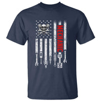 Mechanic American Flag Vintage Skull Auto Repair Handyman T Shirt