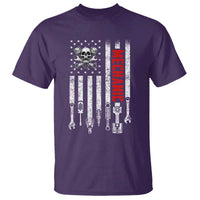Mechanic American Flag Vintage Skull Auto Repair Handyman T Shirt