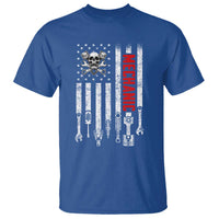 Mechanic American Flag Vintage Skull Auto Repair Handyman T Shirt