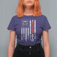 Mechanic American Flag Vintage Skull Auto Repair Handyman T Shirt For Women