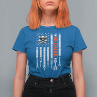 Mechanic American Flag Vintage Skull Auto Repair Handyman T Shirt For Women