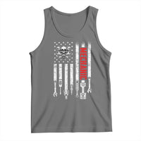 Mechanic American Flag Vintage Skull Auto Repair Handyman Tank Top