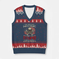 I Am A Mechanic I Can't Fix Stupid But I Can Fix What Stupid Does V-Neck Knit Sweater Vest Funny Car Guy