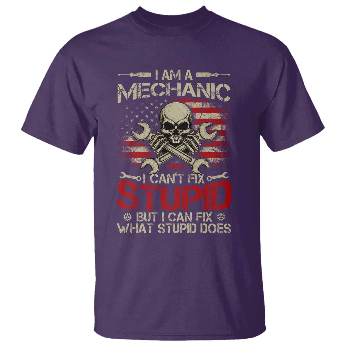 I Am A Mechanic I Can't Fix Stupid But I Can Fix What Stupid Does T Shirt Funny Car Guy