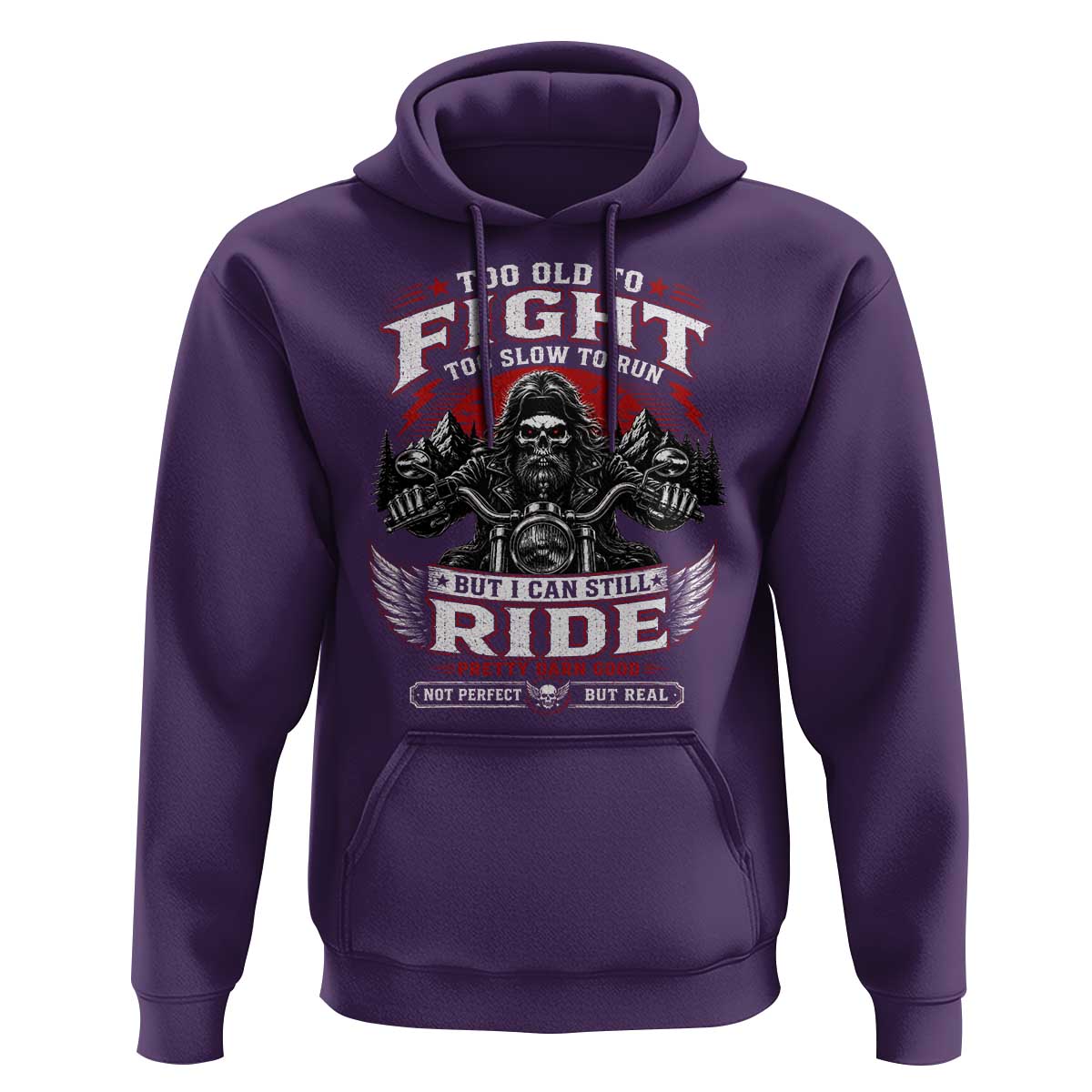 Funny Motorcycle Grandpa Hoodie Too Old To Fight Too Slow To Run But I Can Still Ride Pretty Darn Good
