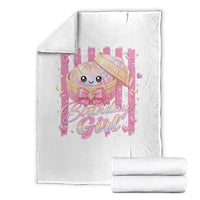 Birthday Girl Cute Glitter Dumpling Throw Blanket Kawaii Food Squishy Summer Stripes