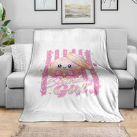Birthday Girl Cute Glitter Dumpling Throw Blanket Kawaii Food Squishy Summer Stripes