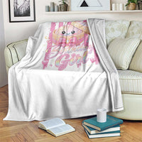 Birthday Girl Cute Glitter Dumpling Throw Blanket Kawaii Food Squishy Summer Stripes