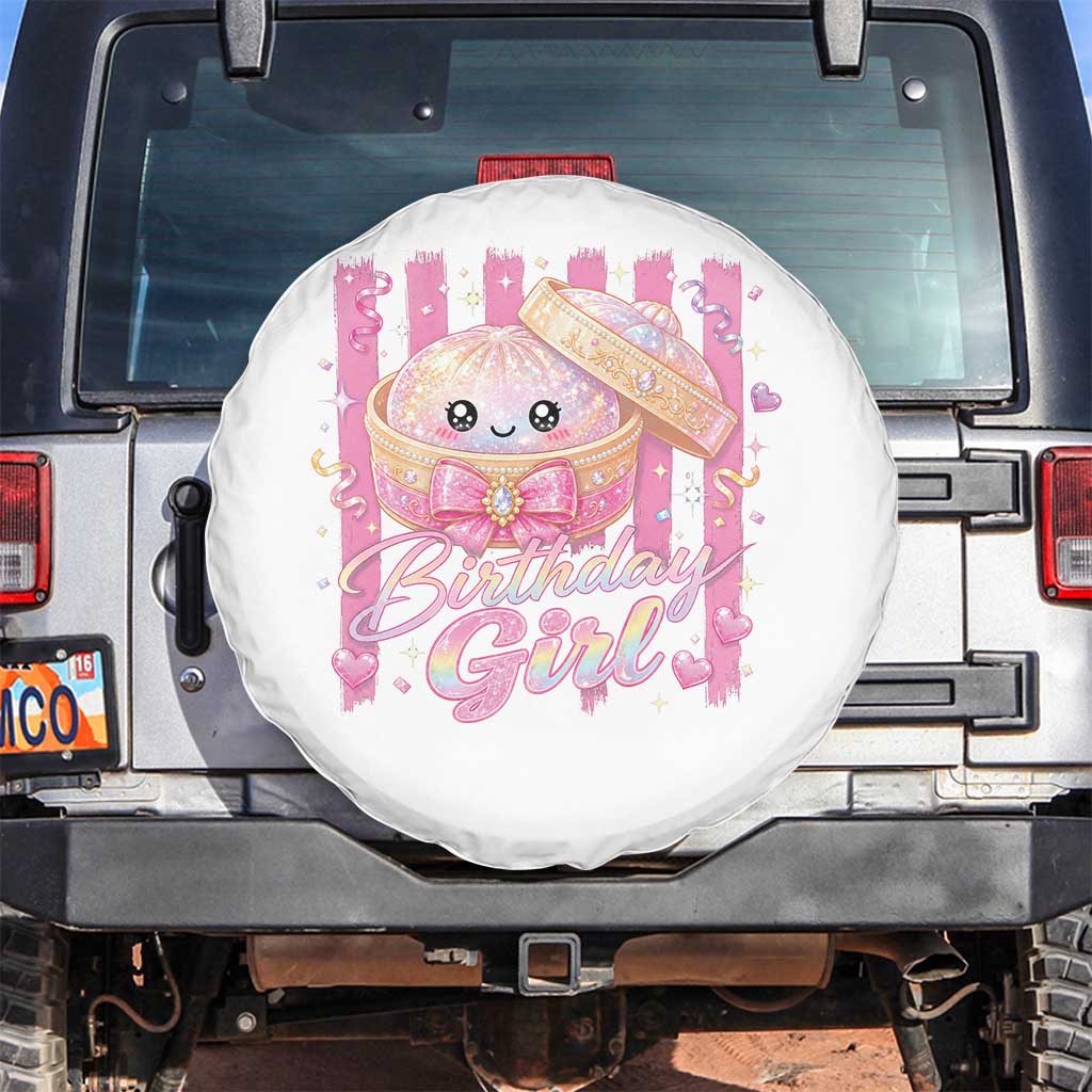 Birthday Girl Cute Glitter Dumpling Spare Tire Cover Kawaii Food Squishy Summer Stripes