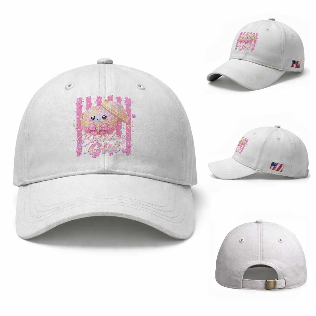 Birthday Girl Cute Glitter Dumpling Baseball Cap Kawaii Food Squishy Summer Stripes