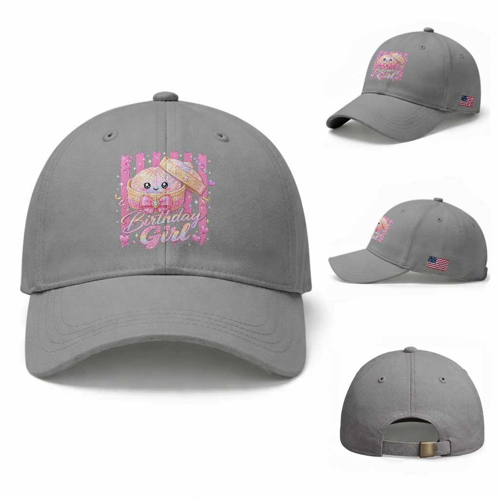 Birthday Girl Cute Glitter Dumpling Baseball Cap Kawaii Food Squishy Summer Stripes