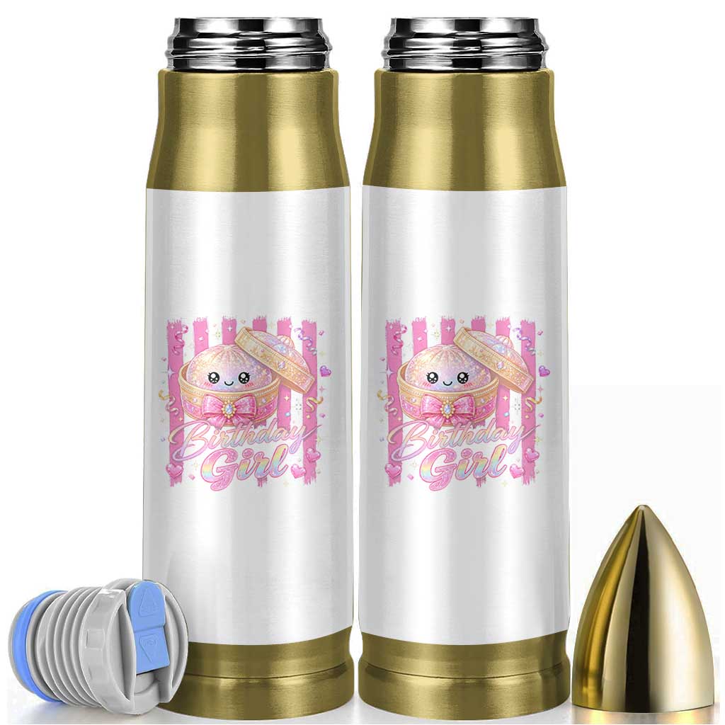 Birthday Girl Cute Glitter Dumpling Bullet Tumbler Kawaii Food Squishy Summer Stripes