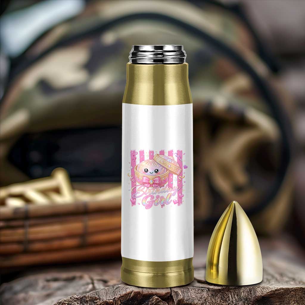 Birthday Girl Cute Glitter Dumpling Bullet Tumbler Kawaii Food Squishy Summer Stripes