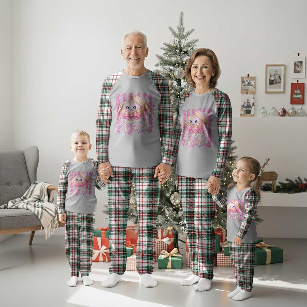 Birthday Girl Cute Glitter Dumpling Plaid Pajama Set Kawaii Food Squishy Summer Stripes