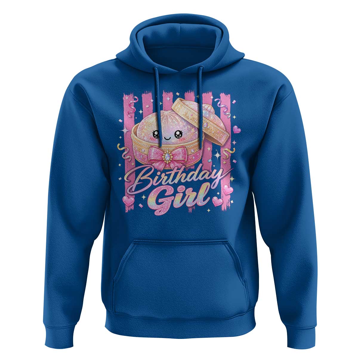Birthday Girl Cute Glitter Dumpling Hoodie Kawaii Food Squishy Summer Stripes