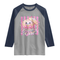 Birthday Girl Cute Glitter Dumpling Raglan Shirt Kawaii Food Squishy Summer Stripes