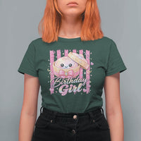 Birthday Girl Cute Glitter Dumpling T Shirt For Women Kawaii Food Squishy Summer Stripes