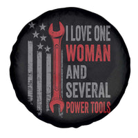 I Love One Woman And Several Power Tools Spare Tire Cover Funny Mechanic Handyman Carpenter